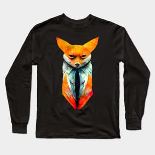 Fox watercolor painting #fox Long Sleeve T-Shirt